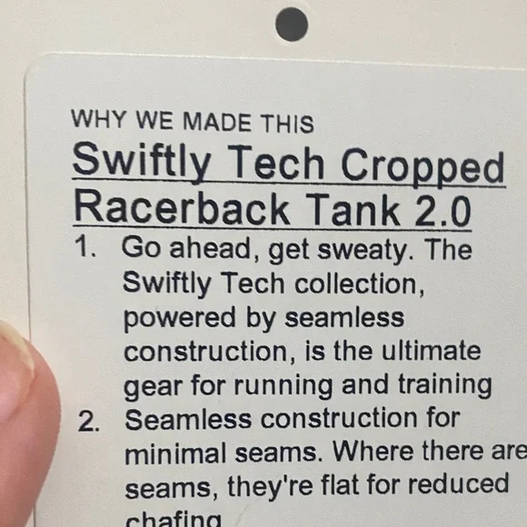 Lululemon Swiftly Tech Cropped Racerback Tank - Picture 3 of 4